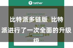 比特派多链版 比特派进行了一次全面的升级