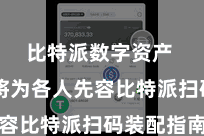 比特派数字资产  本文将为各人先容比特派扫码装配指南