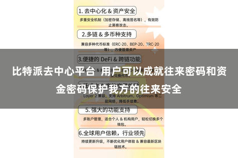 比特派去中心平台  用户可以成就往来密码和资金密码保护我方的往来安全